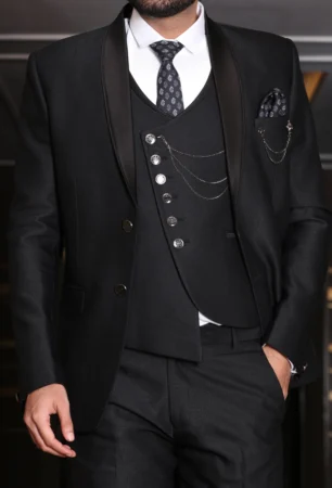 3-Piece Solid Elegant Formal Fashion Men’s Suits